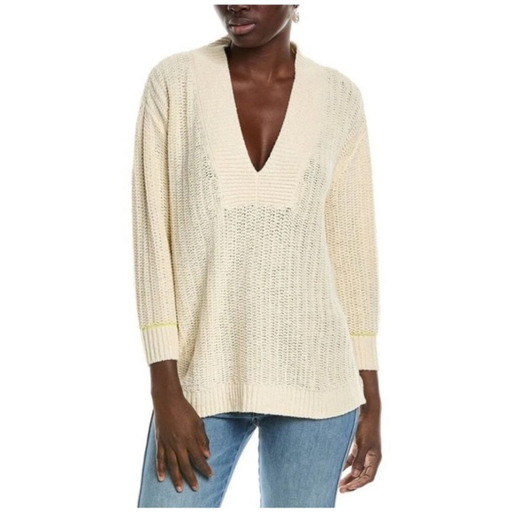 CAbi Sweaters - CAbi Croquet Pullover Knit Sweater V-Neck Cotton/Lyocell Blend size M